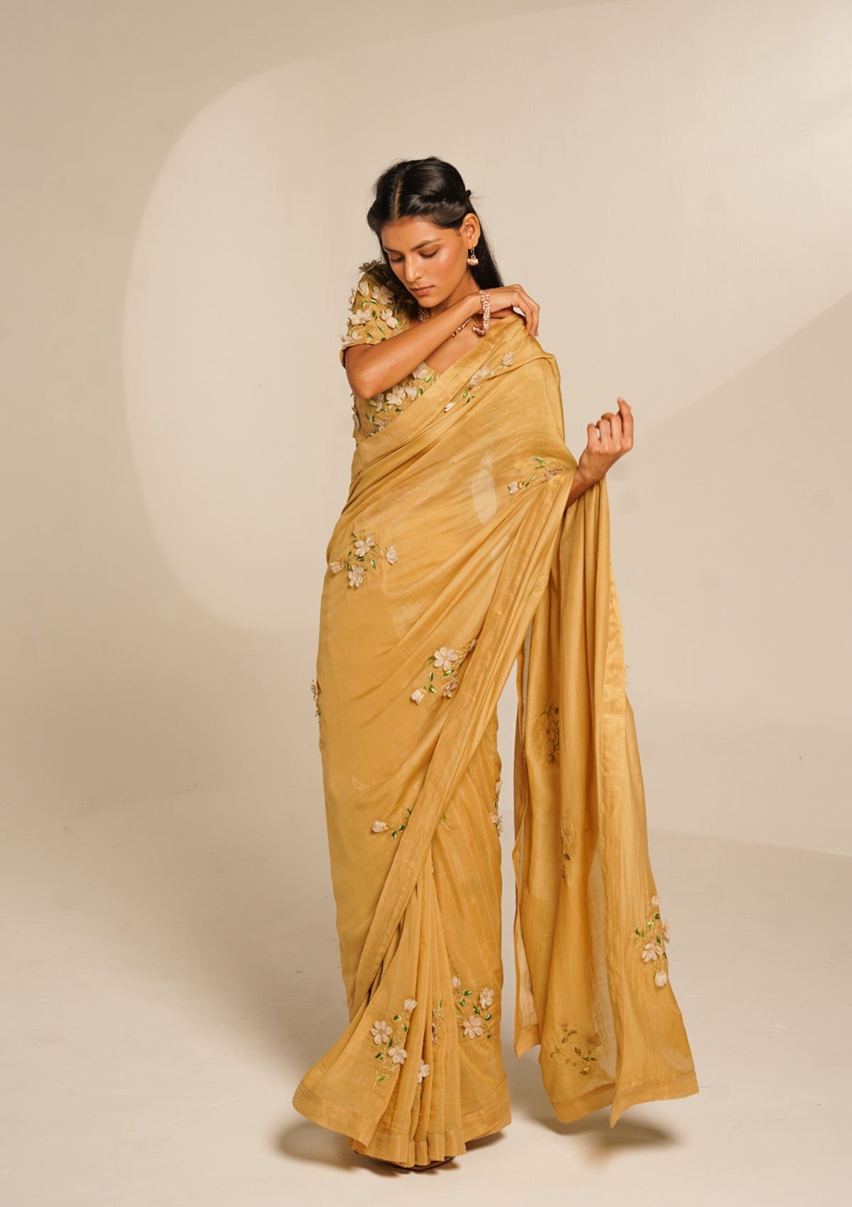Posie Floral Applique Saree