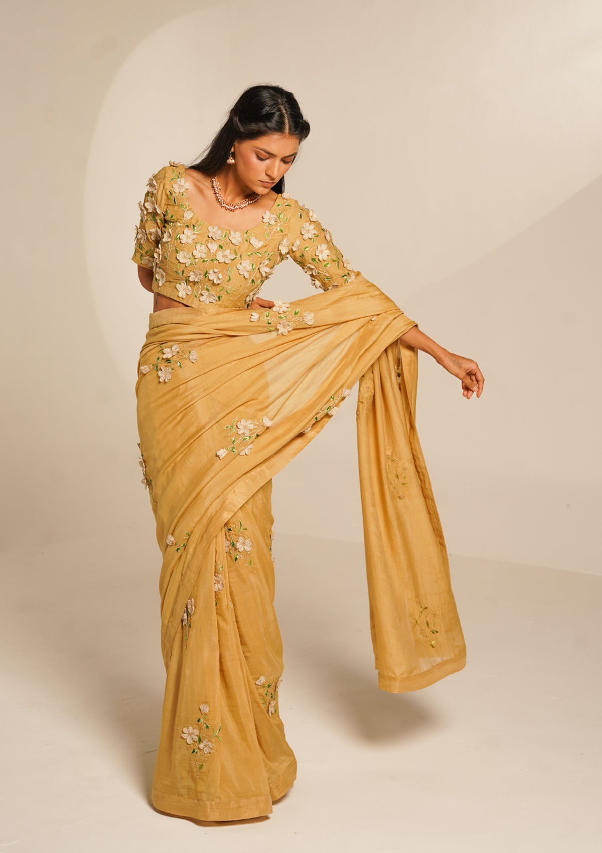 Posie Floral Applique Saree