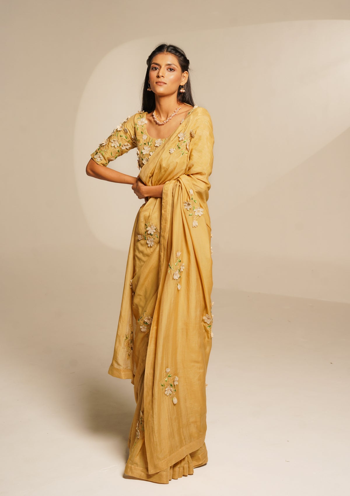 Posie Floral Applique Saree