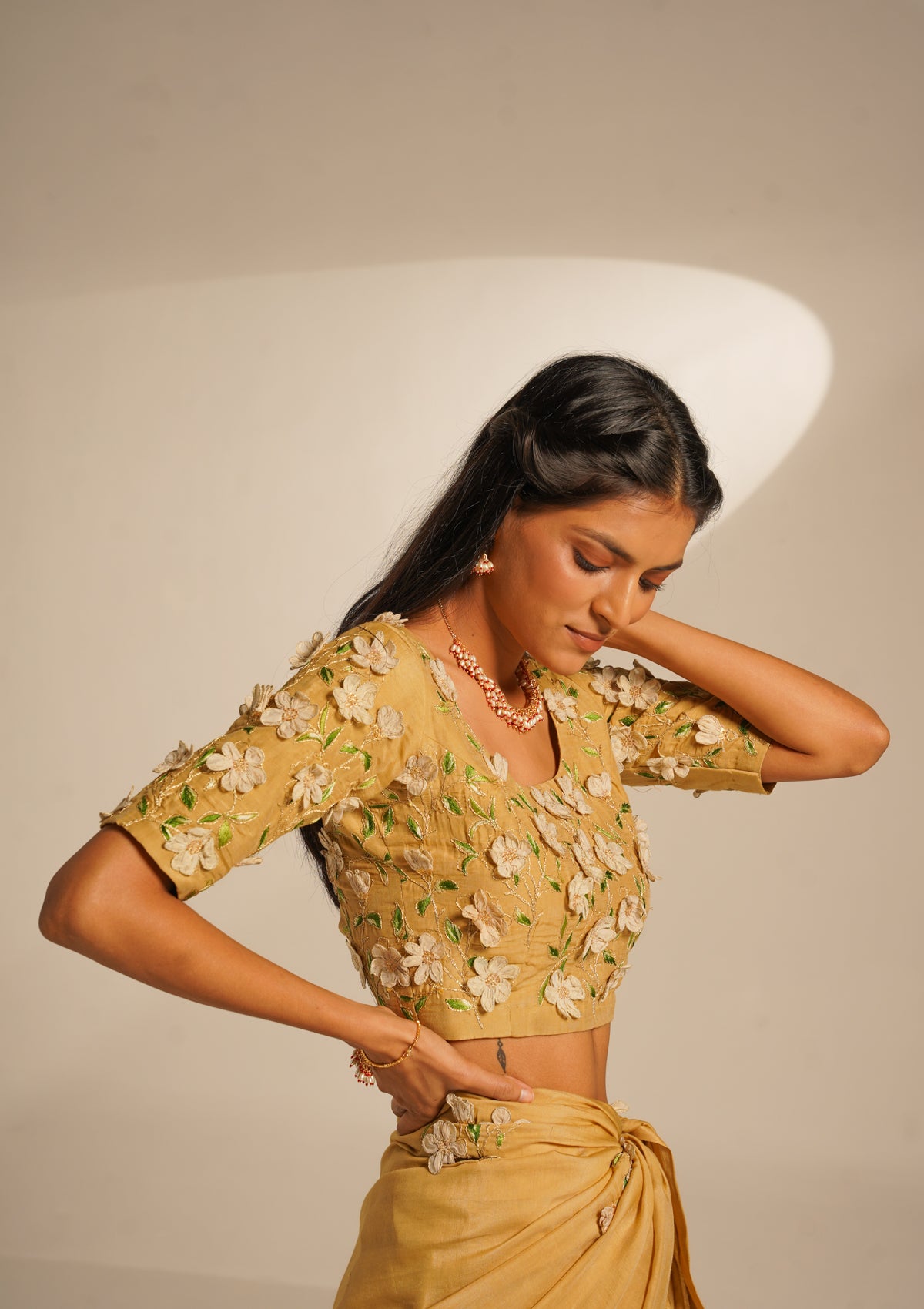 Posie Floral Applique Saree