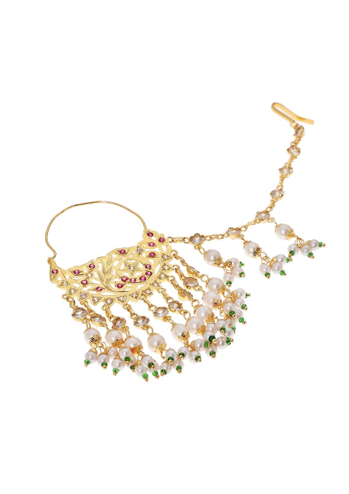 Purva Gold Tone Silver Nath