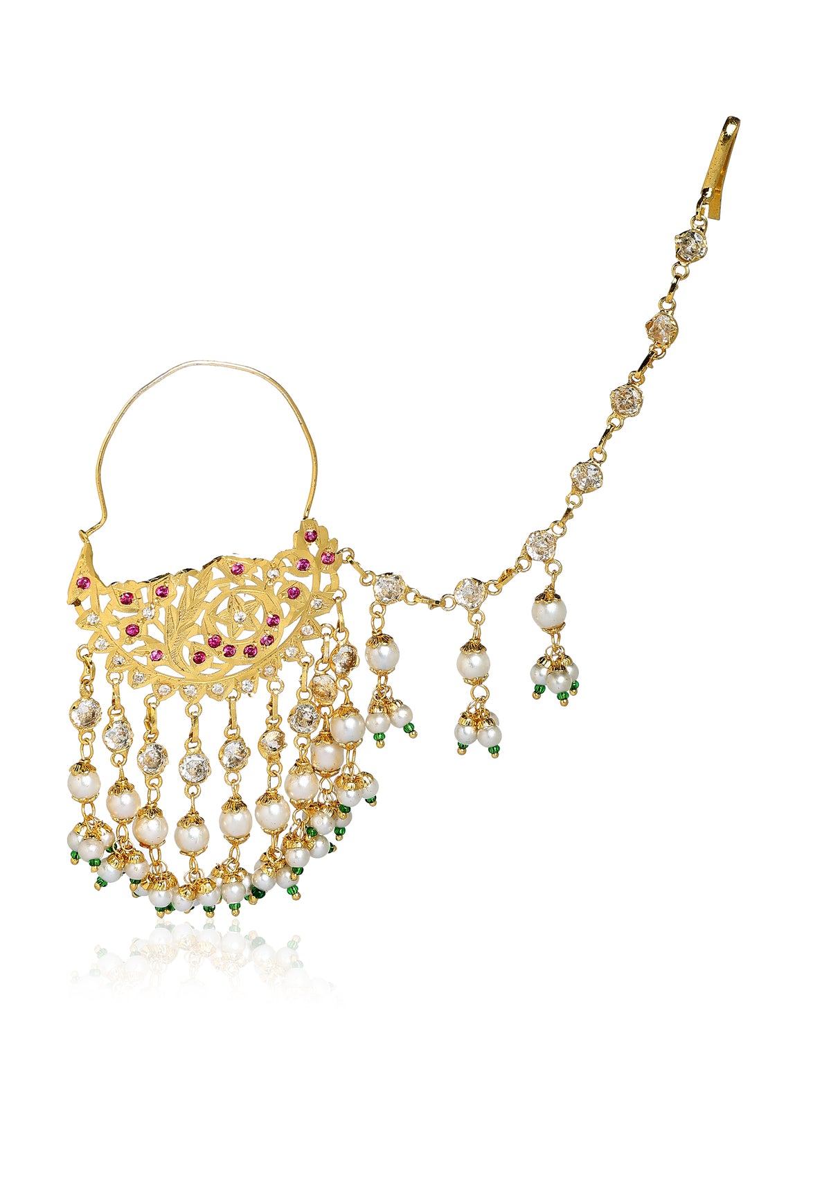 Purva Gold Tone Silver Nath