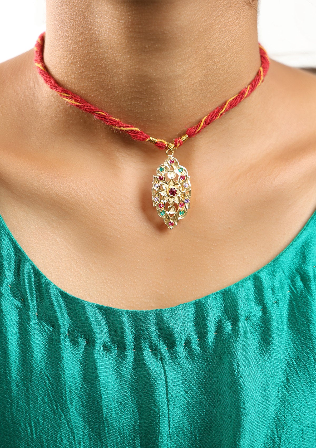 Naksh Gold Tone Silver Necklace