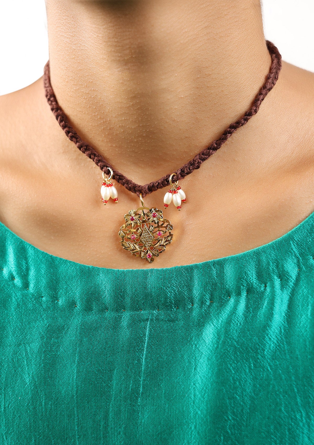 Duggu Gold Tone Silver Rakhi