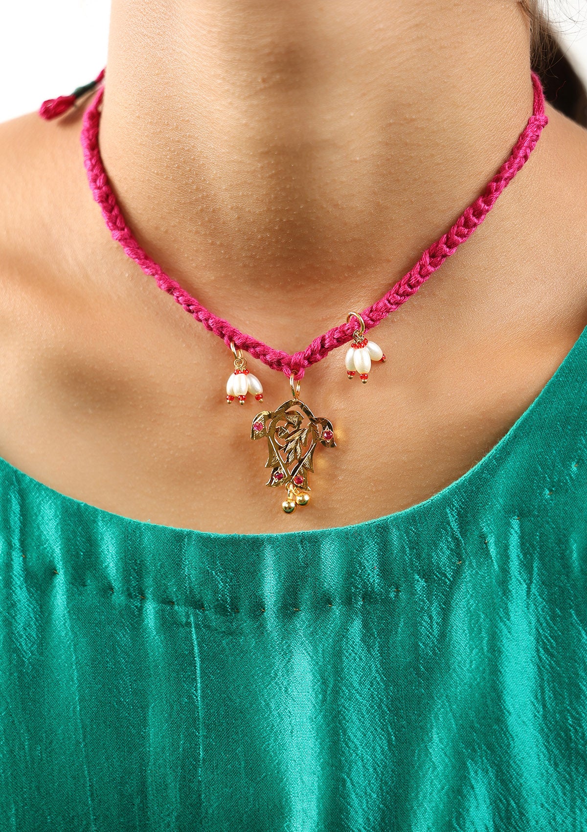 Kanhaiya Gold Tone Silver Necklace