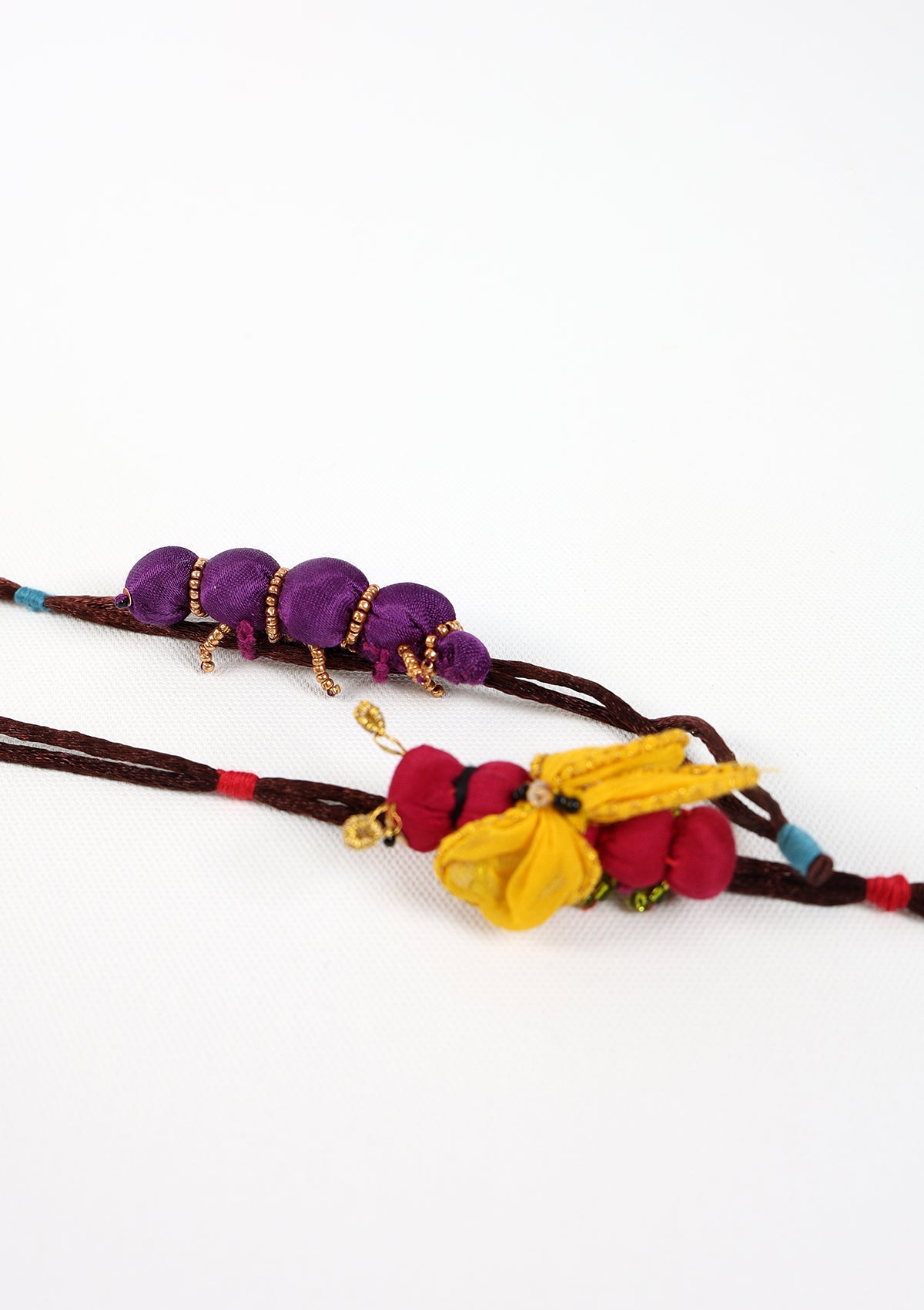 Catterpillar Textile Rakhi - Set of 2