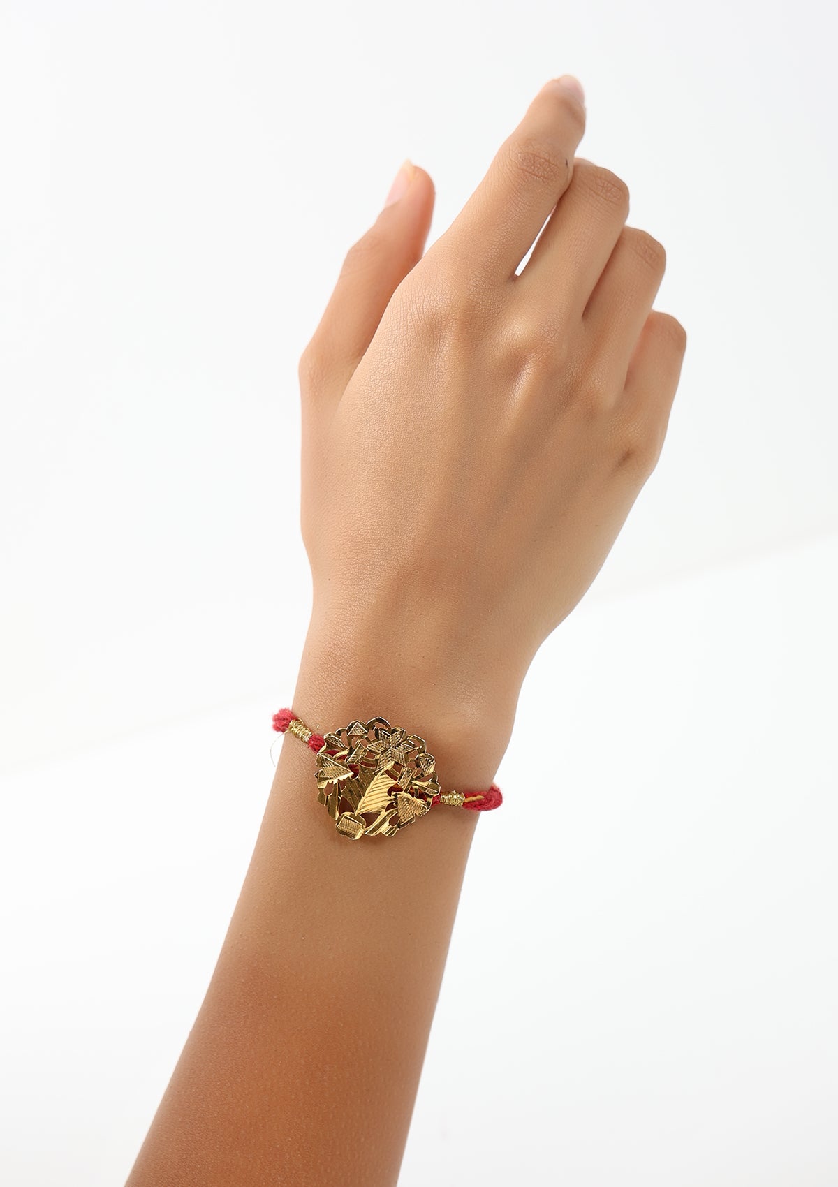 Ladoo Gold Tone Silver Rakhi