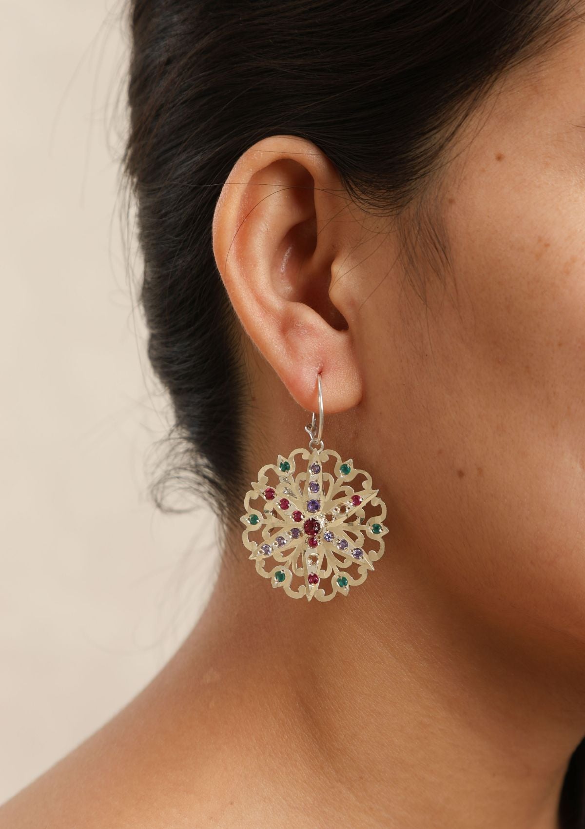 Devaj Silver Earrings/ Hair pins