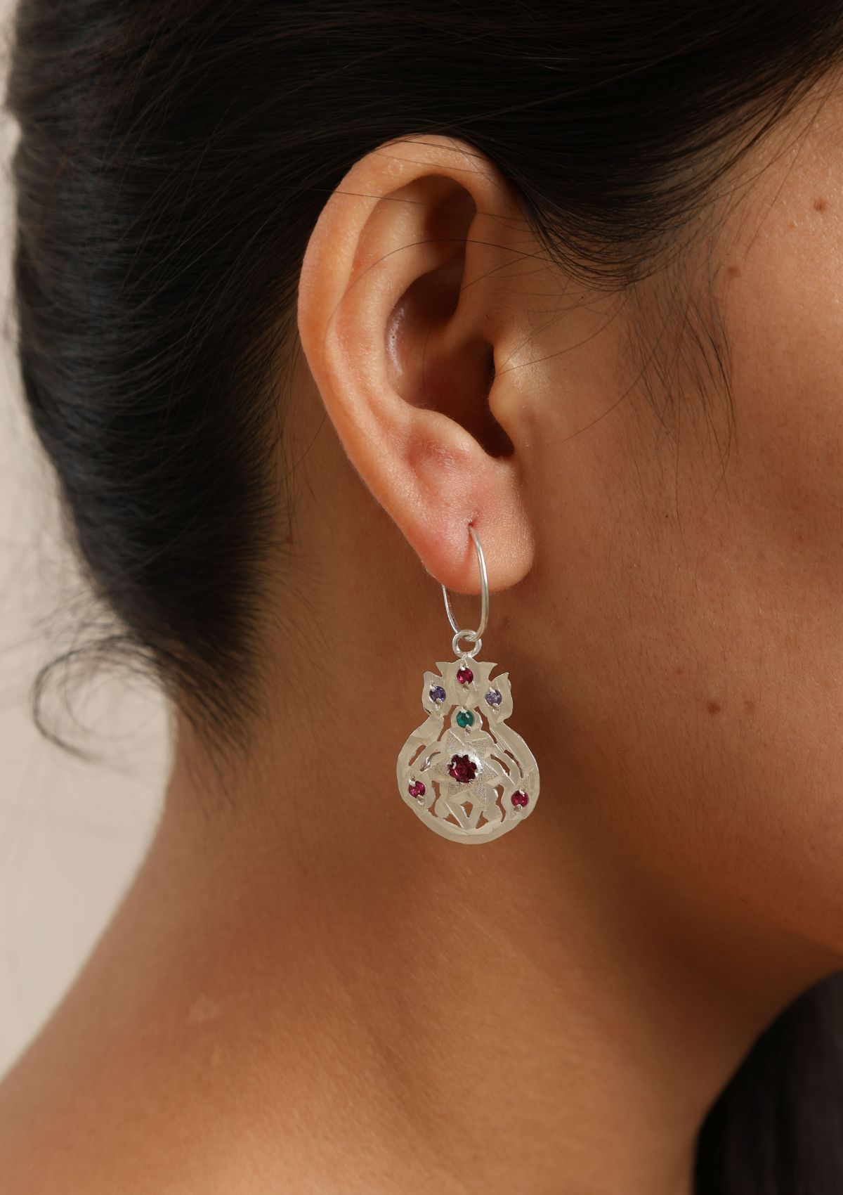 Chaitya Silver Earrings
