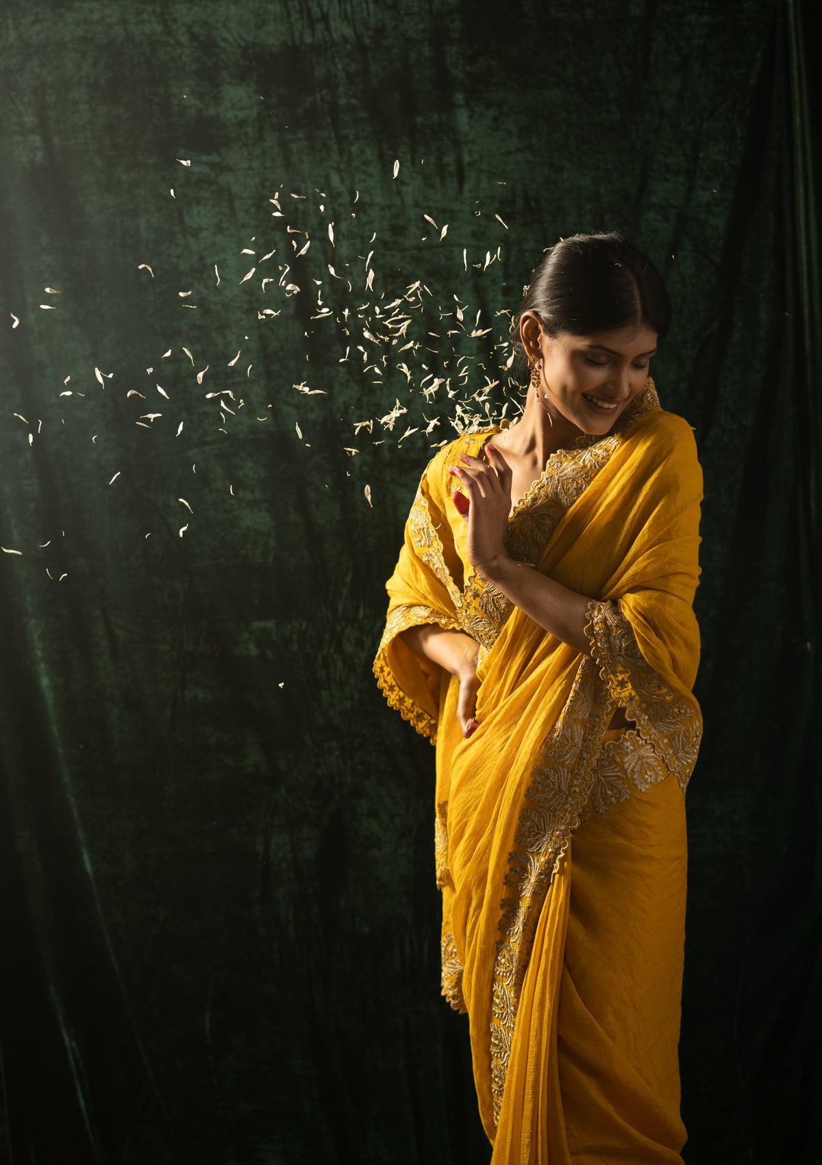 Rambha Yellow Tissue Chanderi Saree