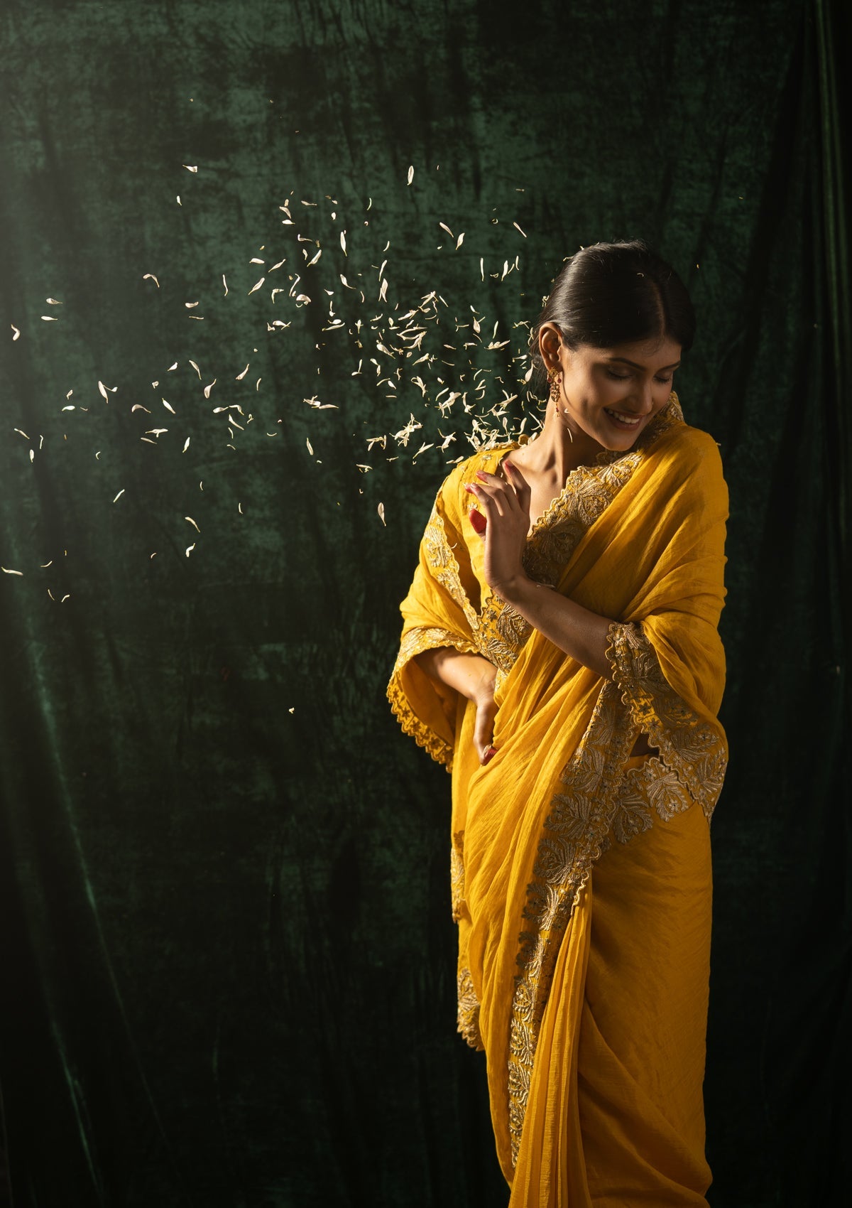 Rambha Yellow Tissue Chanderi Saree