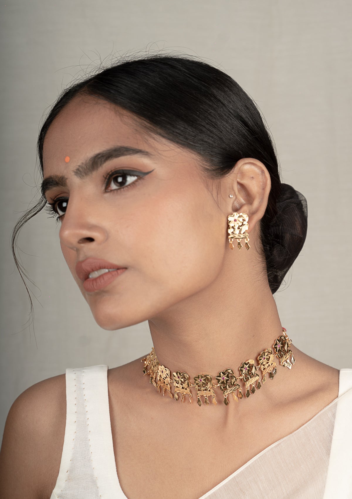 Reshma Gold Tone Silver Earrings