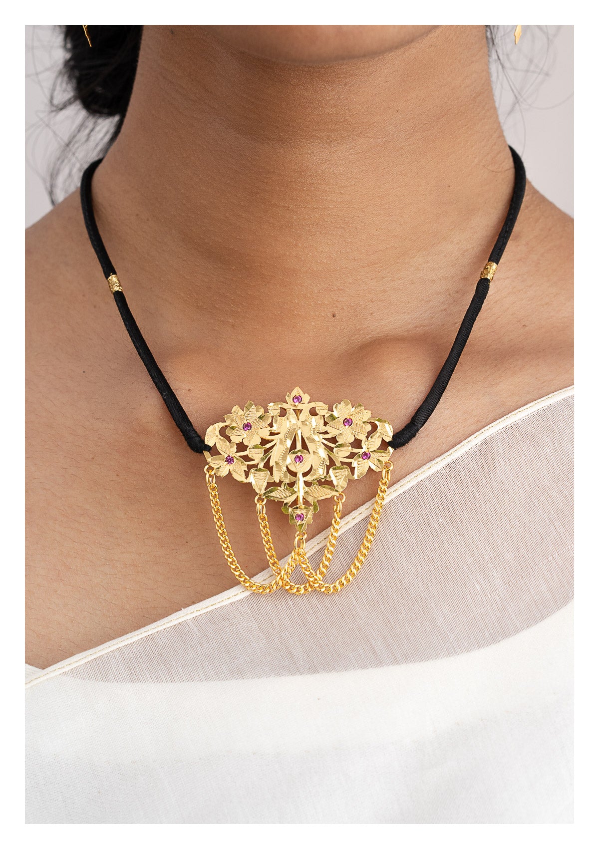 Sakina Gold Tone Silver Necklace
