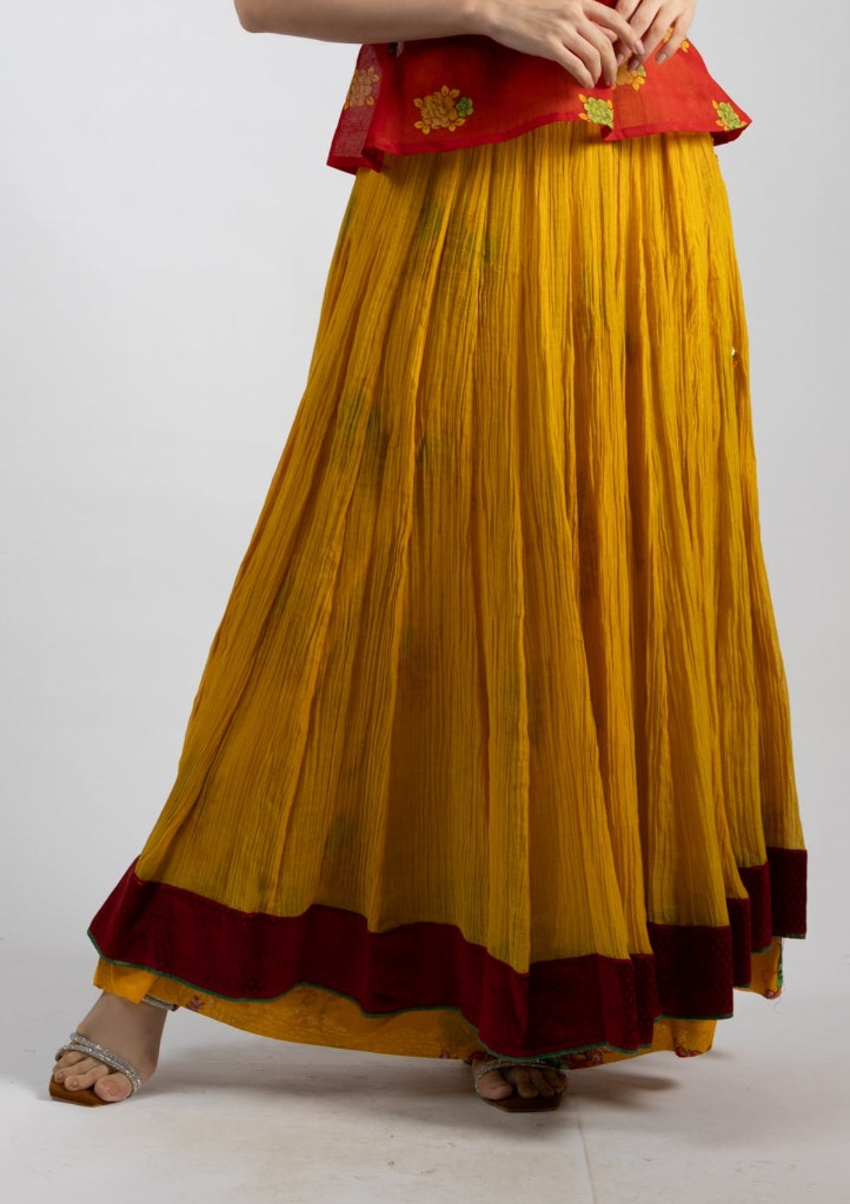 Tropical Chanderi Skirt - Size Large