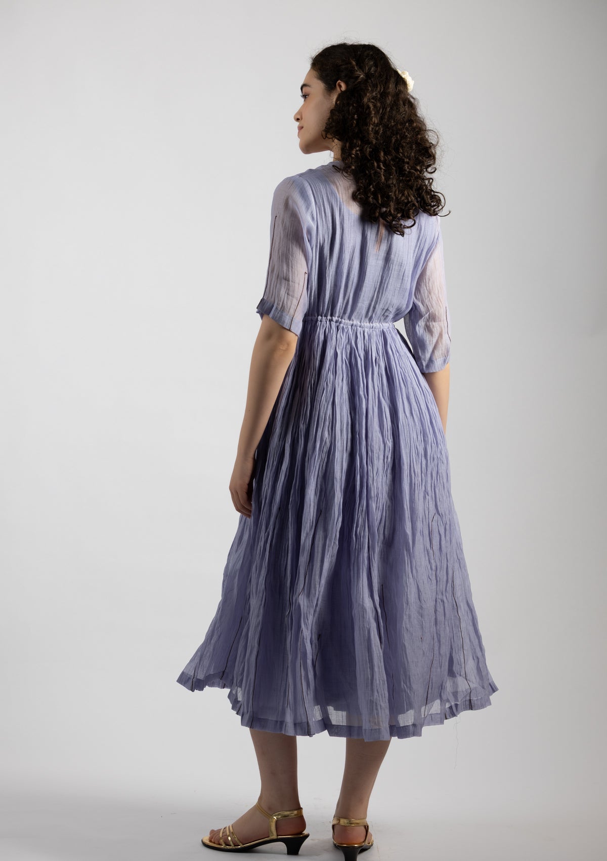 Pale Purple Chanderi Dress - Size Extra Large