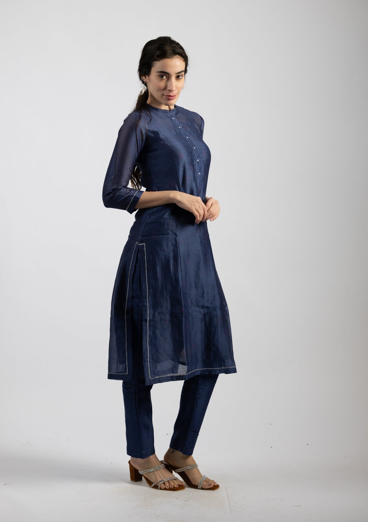 Sapphire Chanderi Kurta Set - Size Small