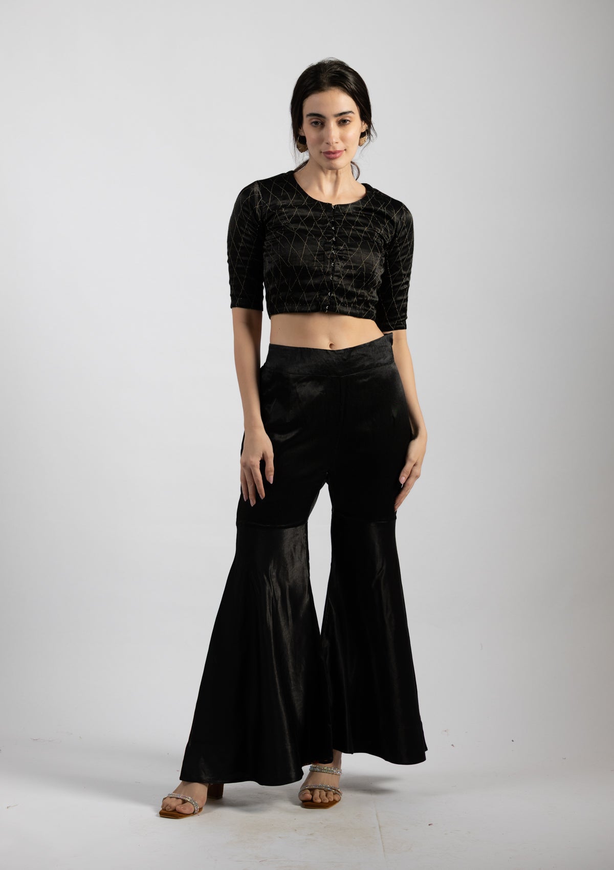 Noir Wide-Leg Mashru Pant - Size Extra Small
