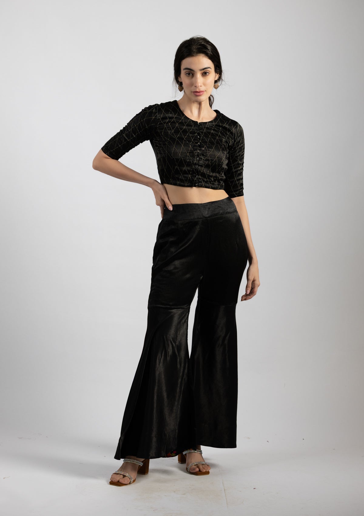 Noir Wide-Leg Mashru Pant - Size Extra Small