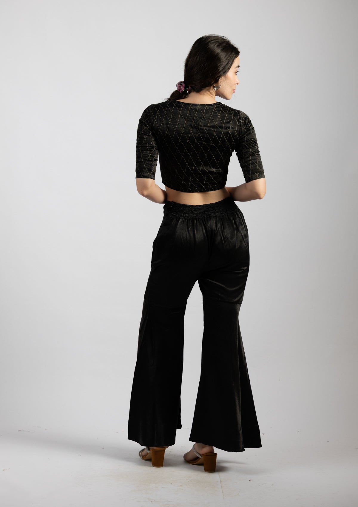 Noir Wide-Leg Mashru Pant - Size Extra Small