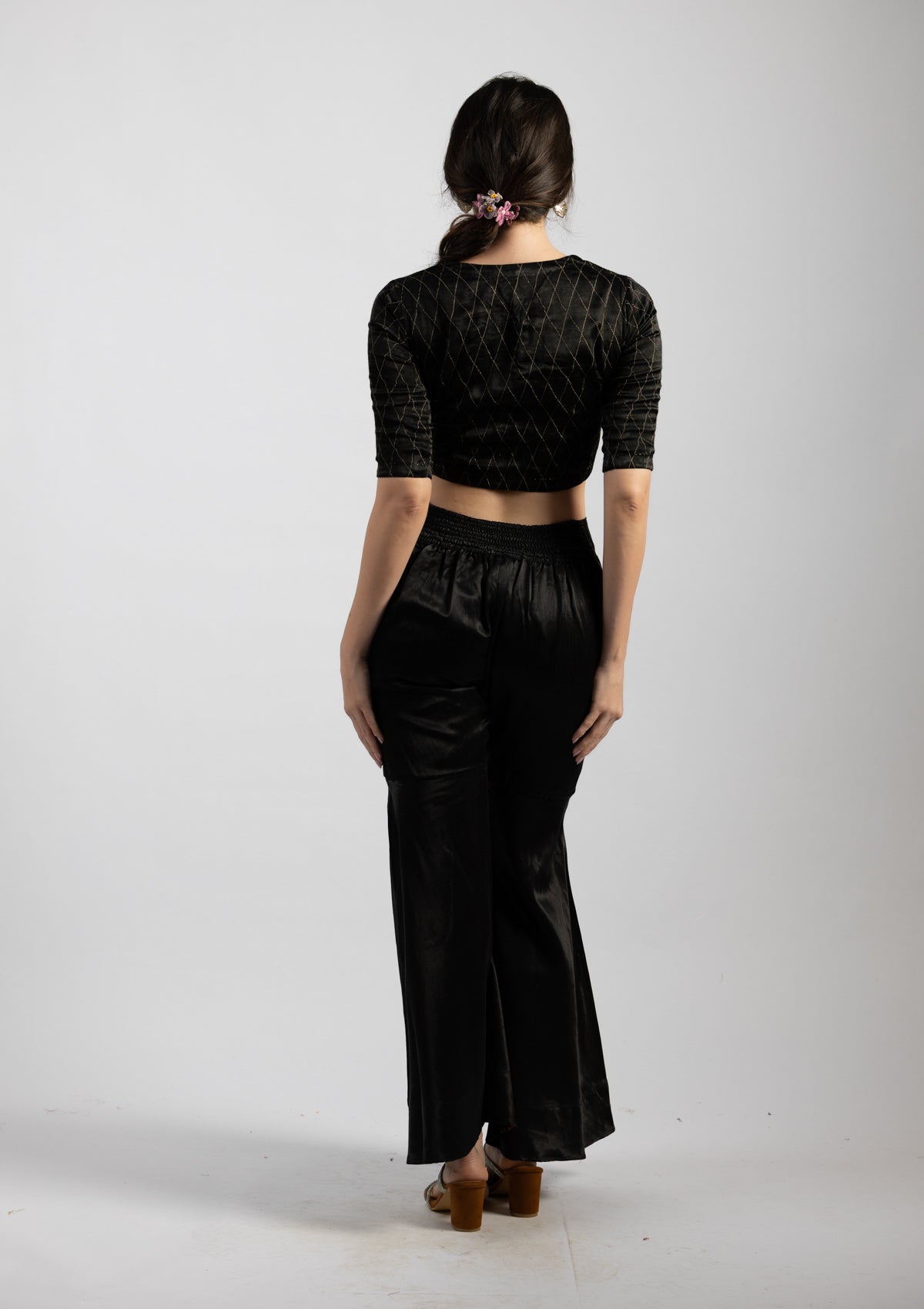 Noir Wide-Leg Mashru Pant - Size Extra Small