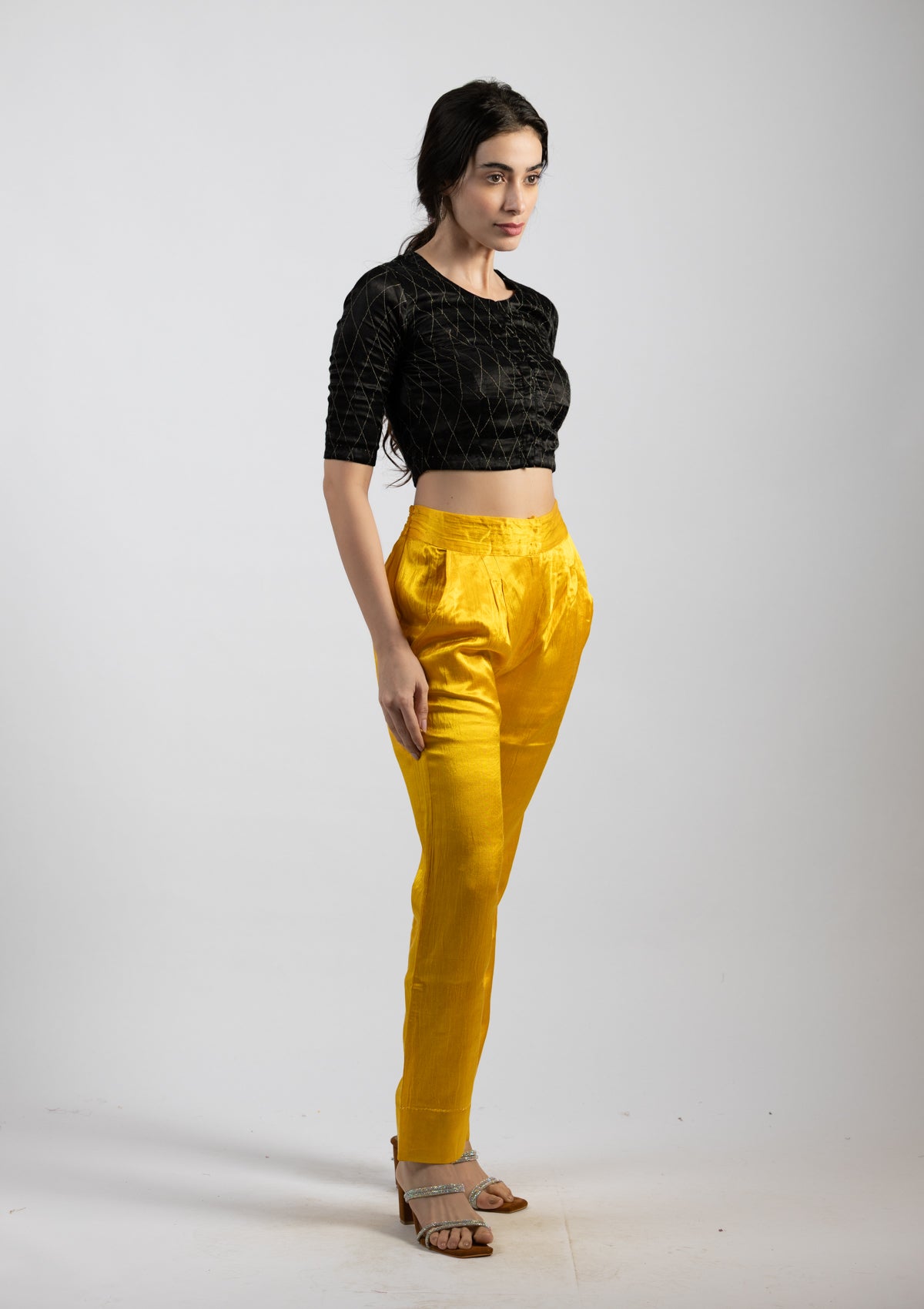 Golden Glow Mashru Bottoms - Size Extra Small