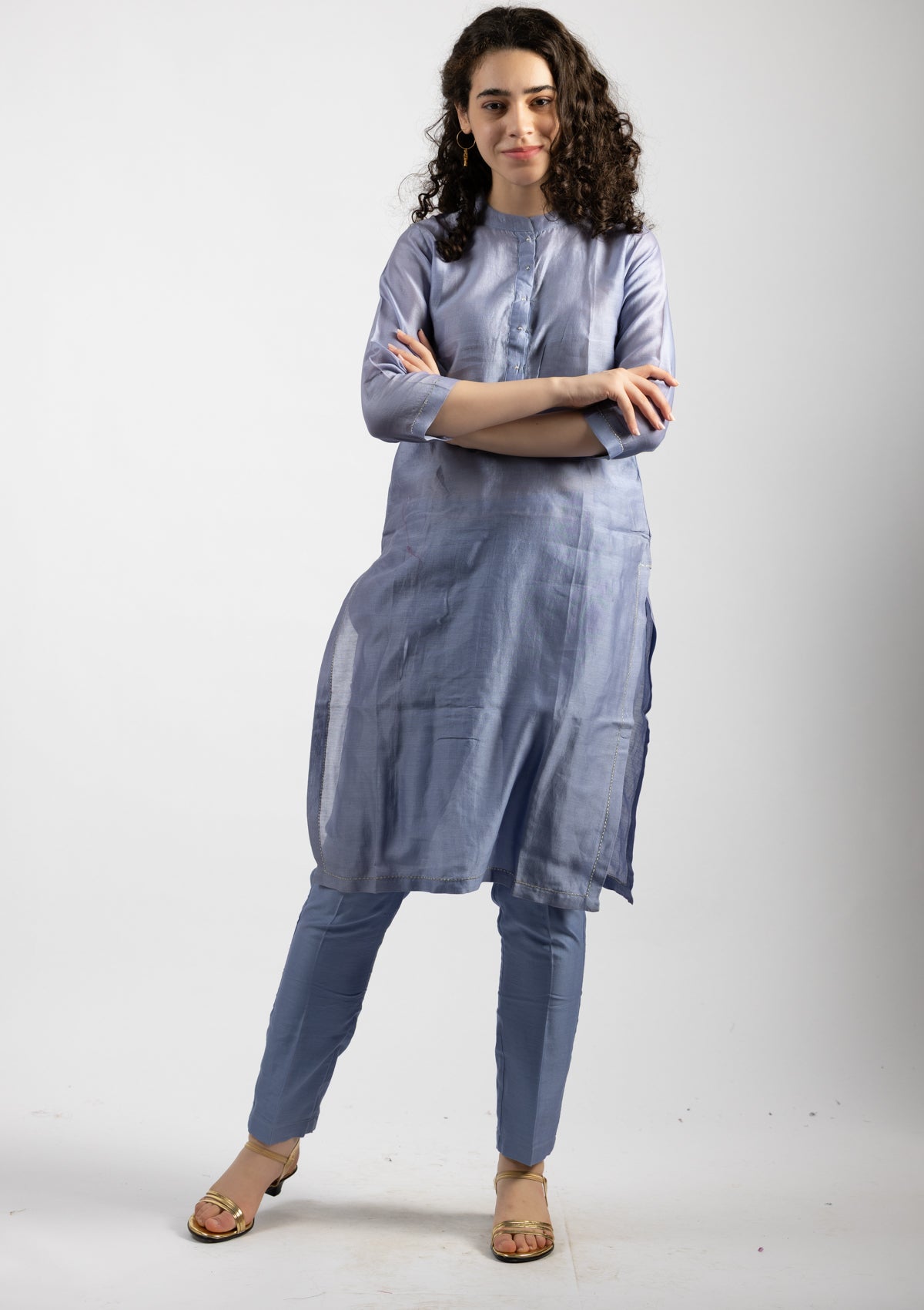 Zivio Chanderi Kurta Set - Size Small