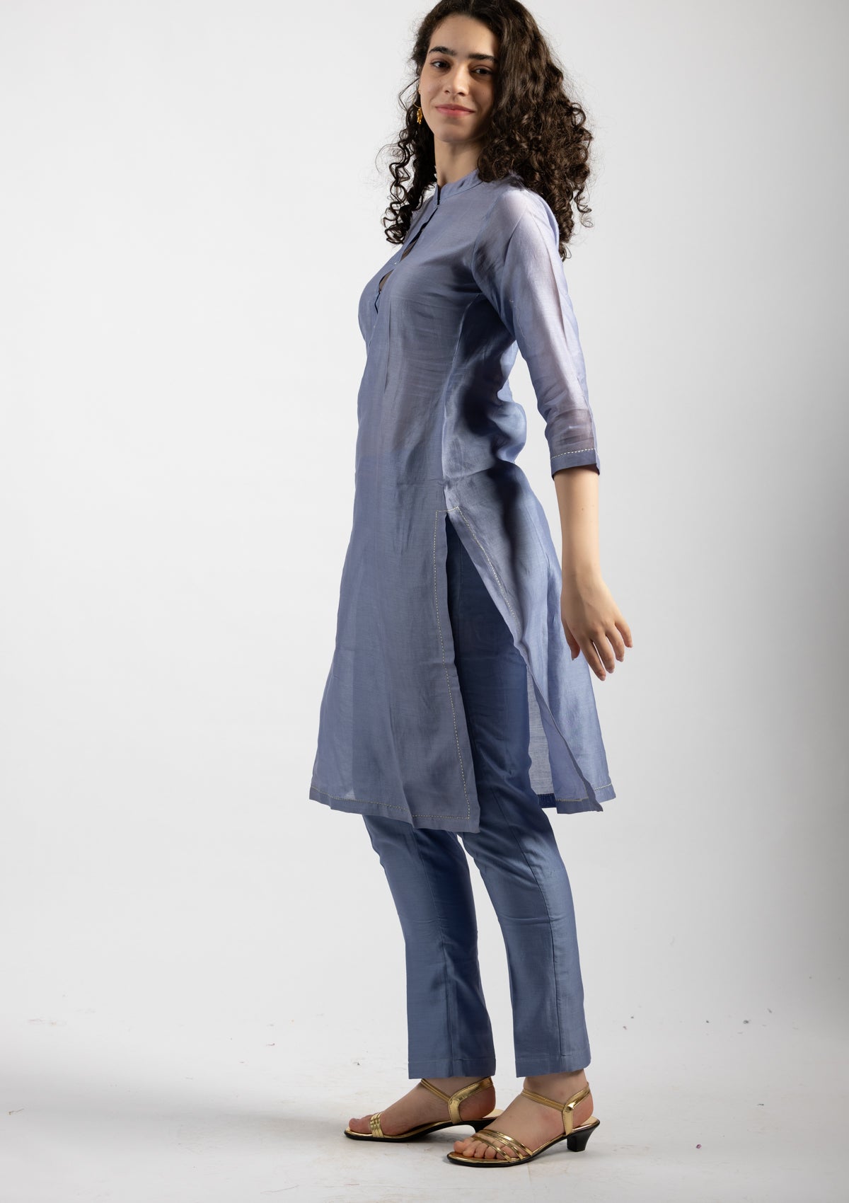 Zivio Chanderi Kurta Set - Size Small