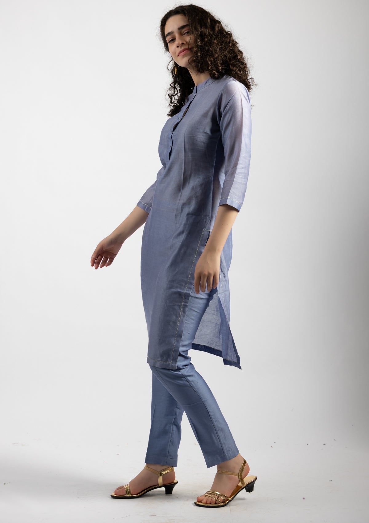 Zivio Chanderi Kurta Set - Size Small