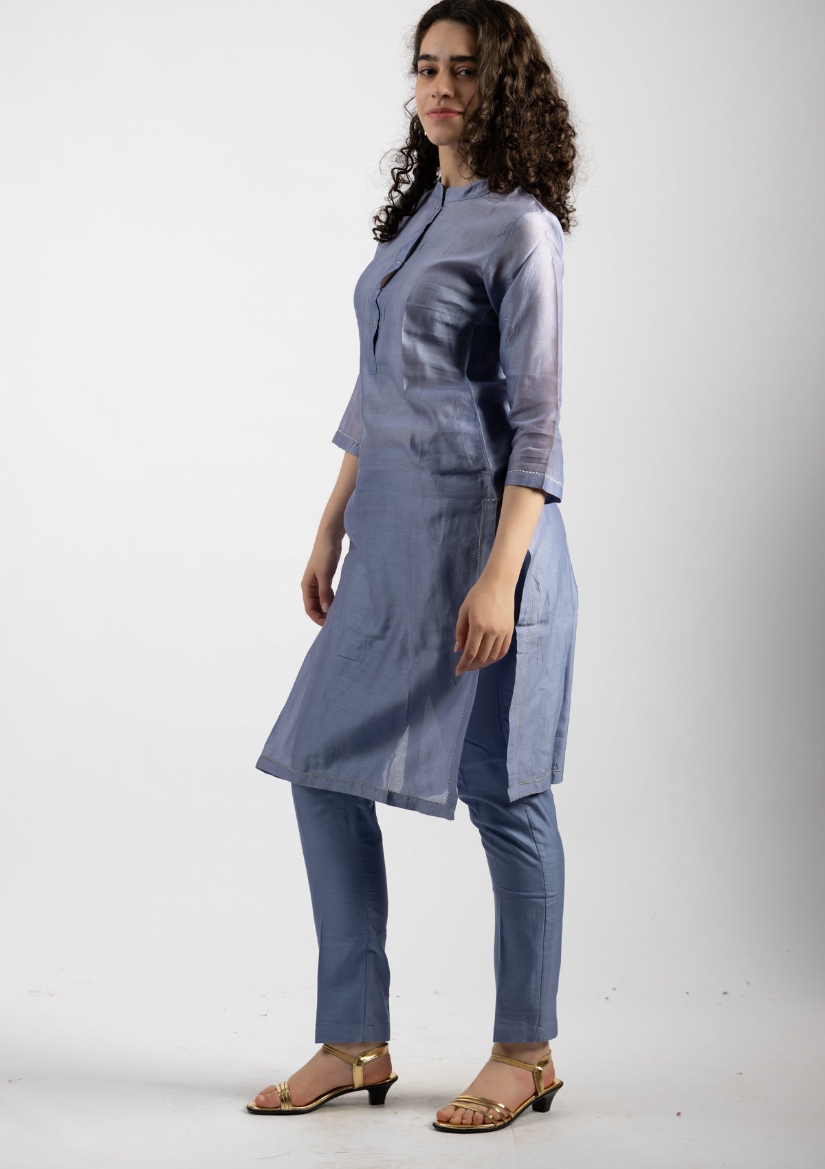 Zivio Chanderi Kurta Set - Size Small