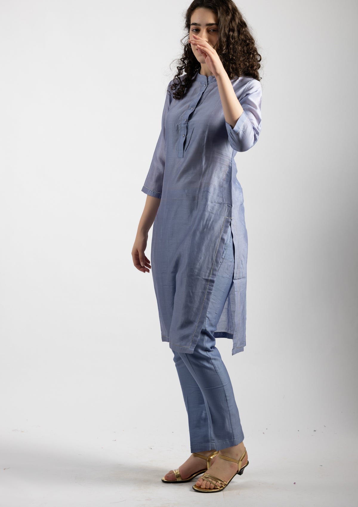 Zivio Chanderi Kurta Set - Size Small