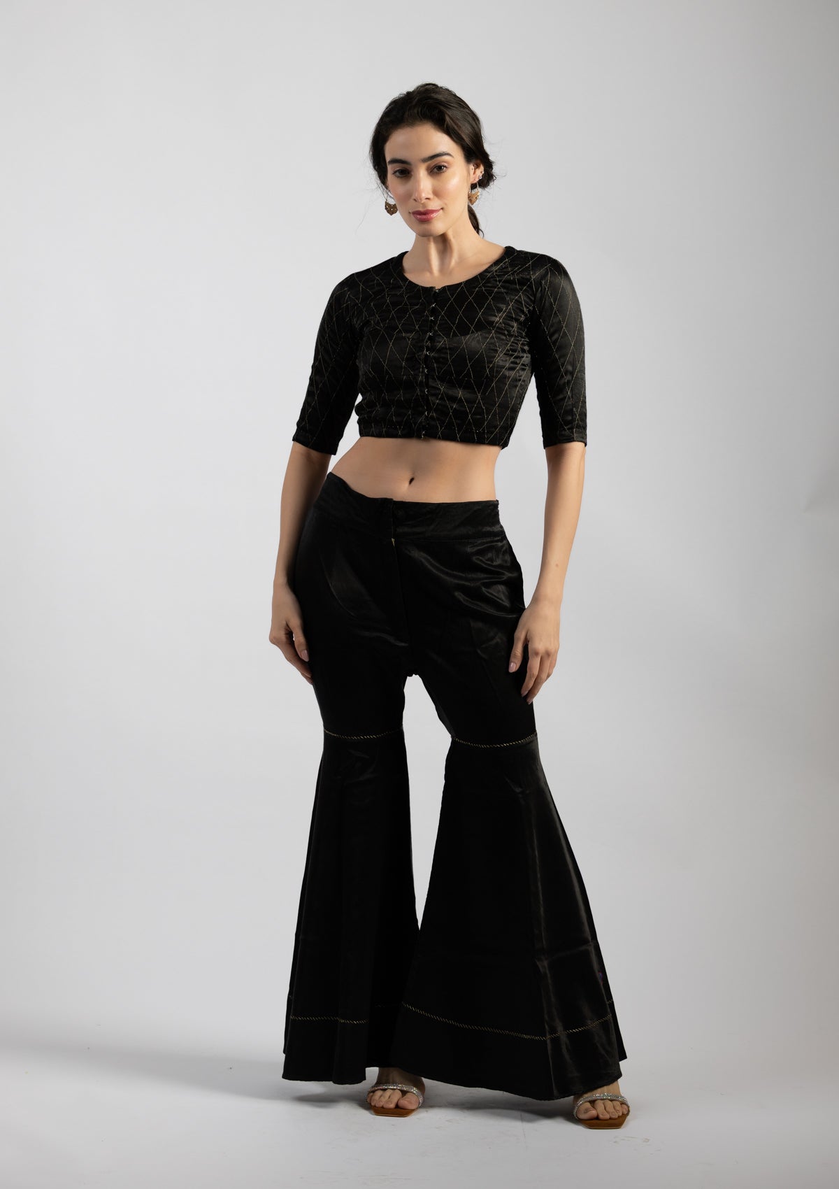Fani Black Mashru Top - Size Small