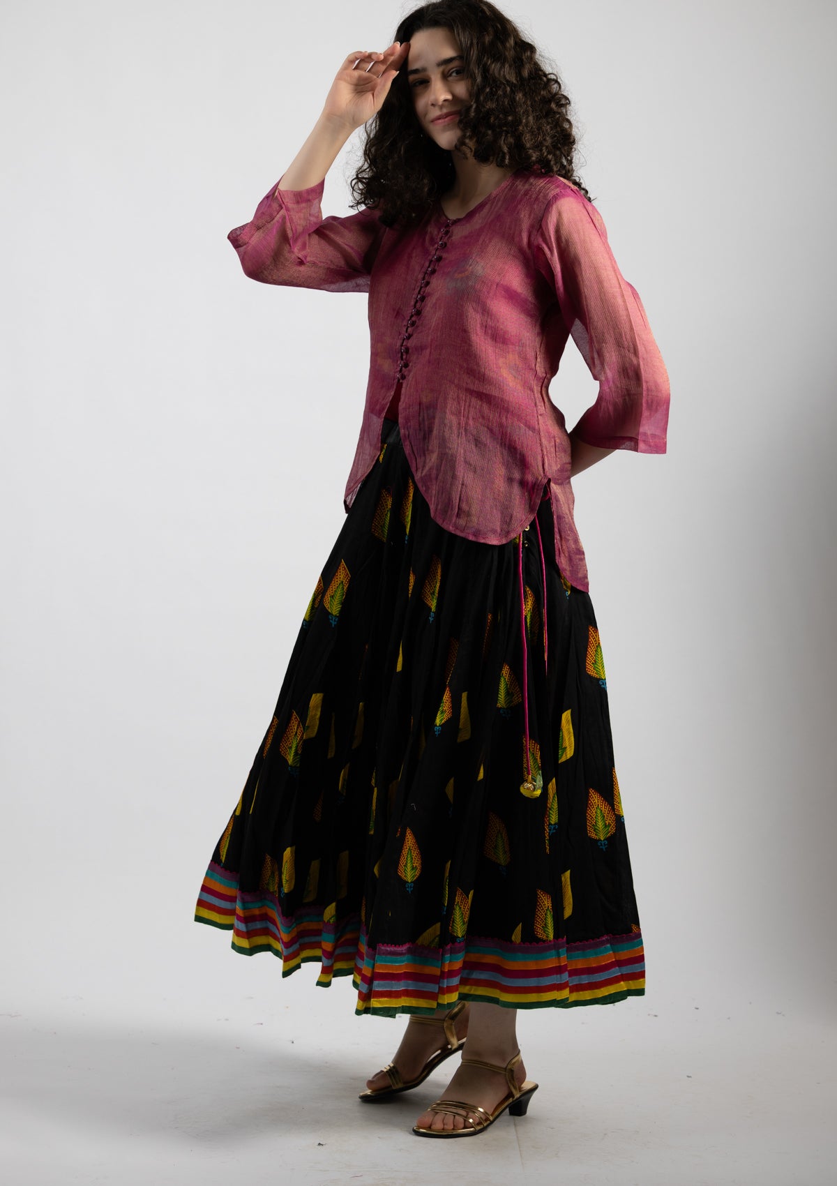 Sweet Blush Chanderi Tissue Top - Size Large