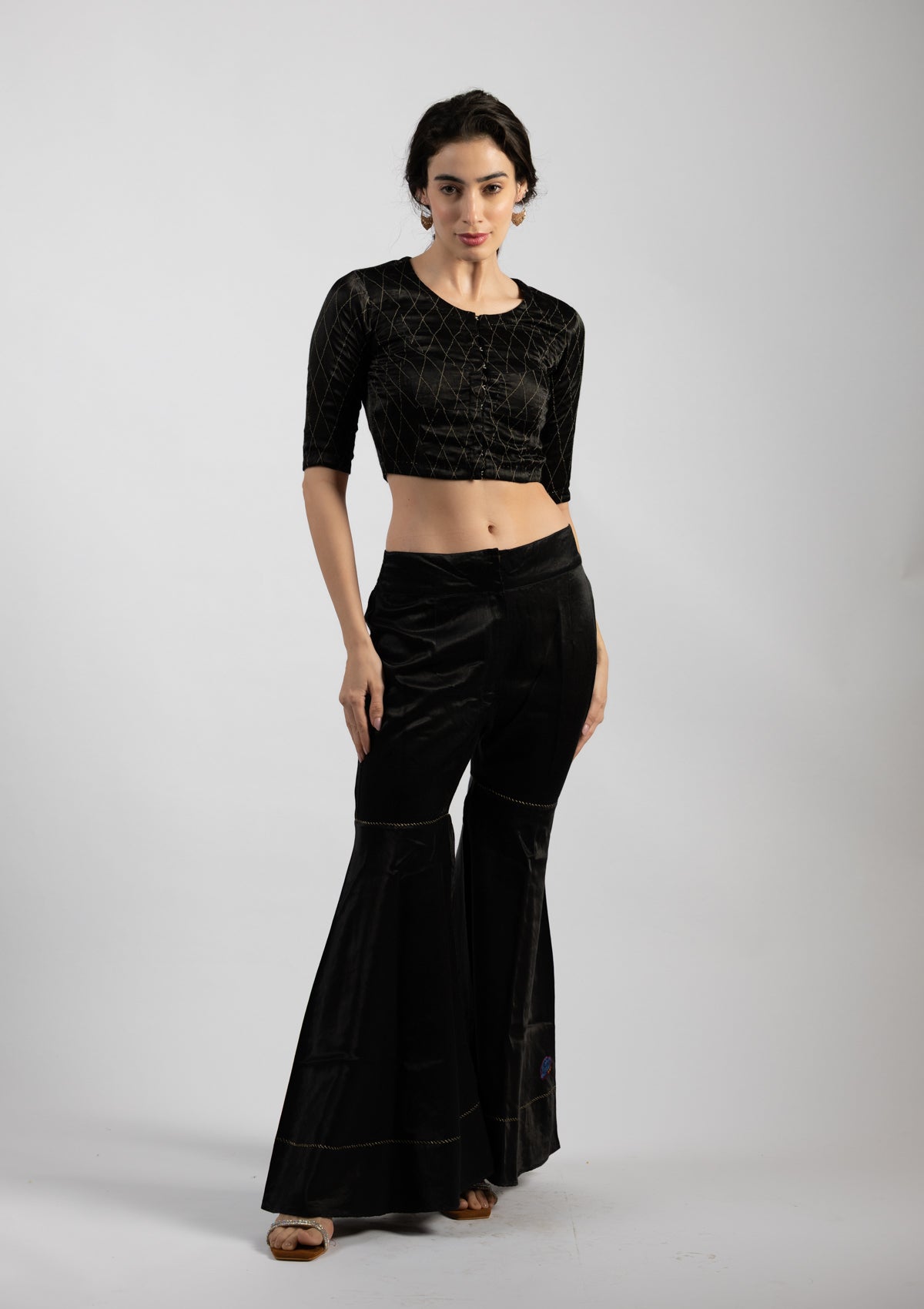 Fani Black Mashru Top - Size Small