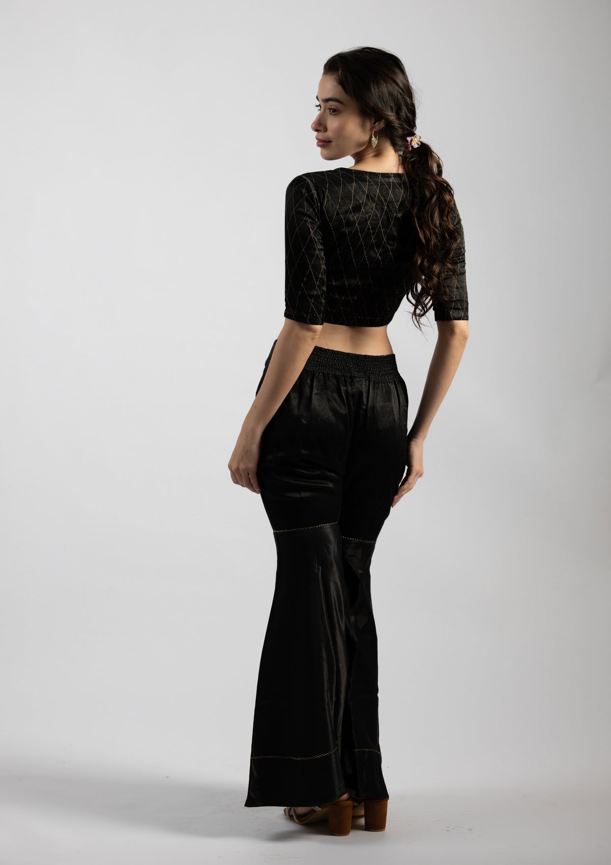 Fani Black Mashru Top - Size Small