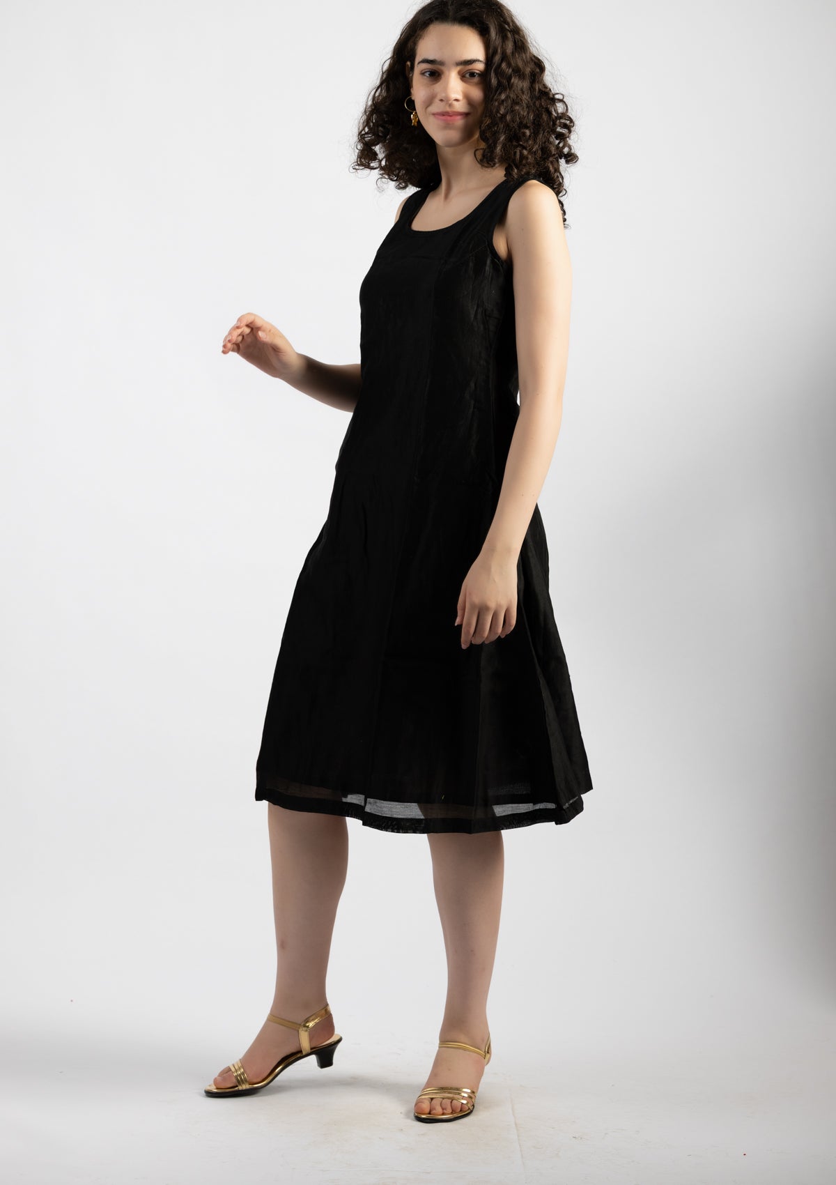 Midnight Spark Chanderi Dress - Size Extra Large