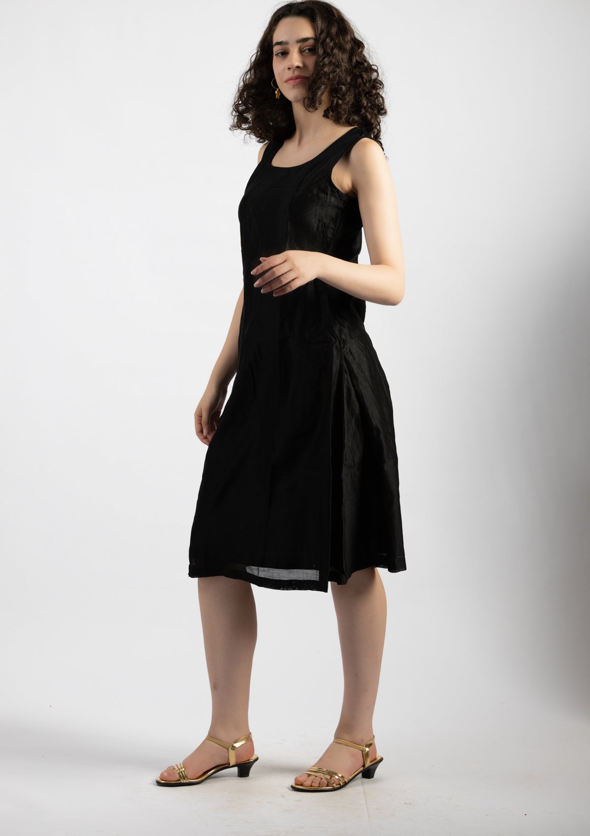 Midnight Spark Chanderi Dress - Size Extra Large