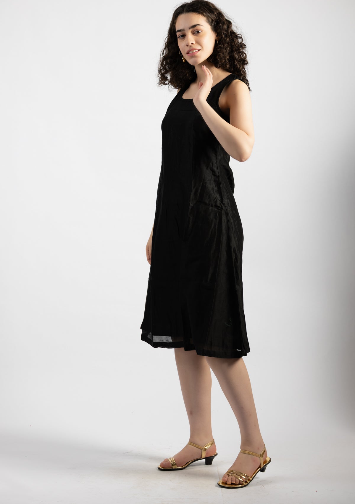 Midnight Spark Chanderi Dress - Size Extra Large