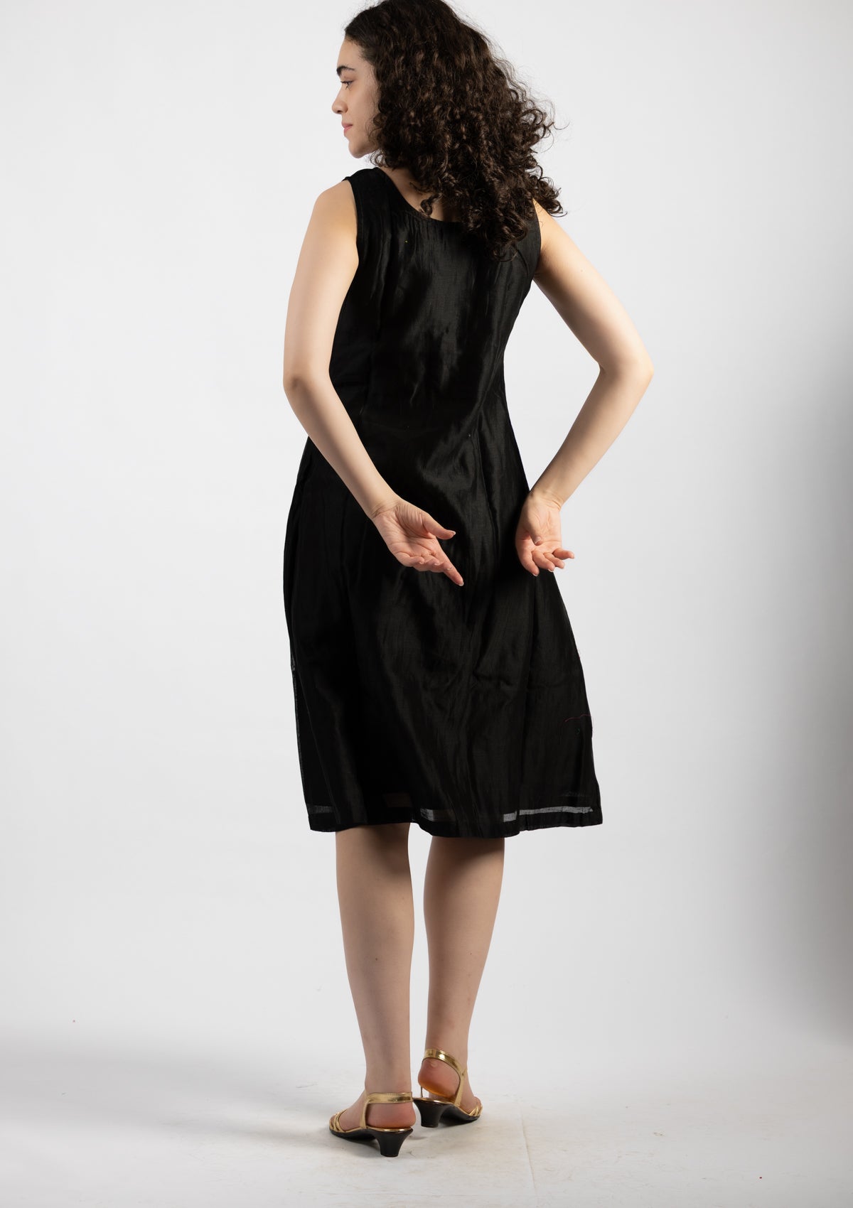 Midnight Spark Chanderi Dress - Size Extra Large