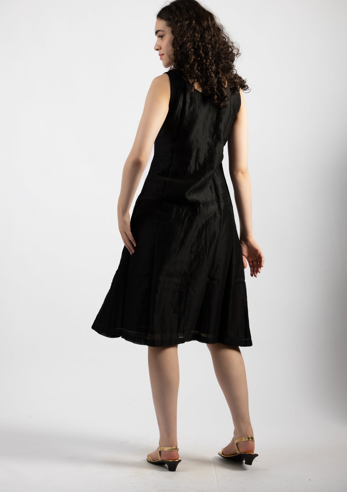 Midnight Spark Chanderi Dress - Size Large