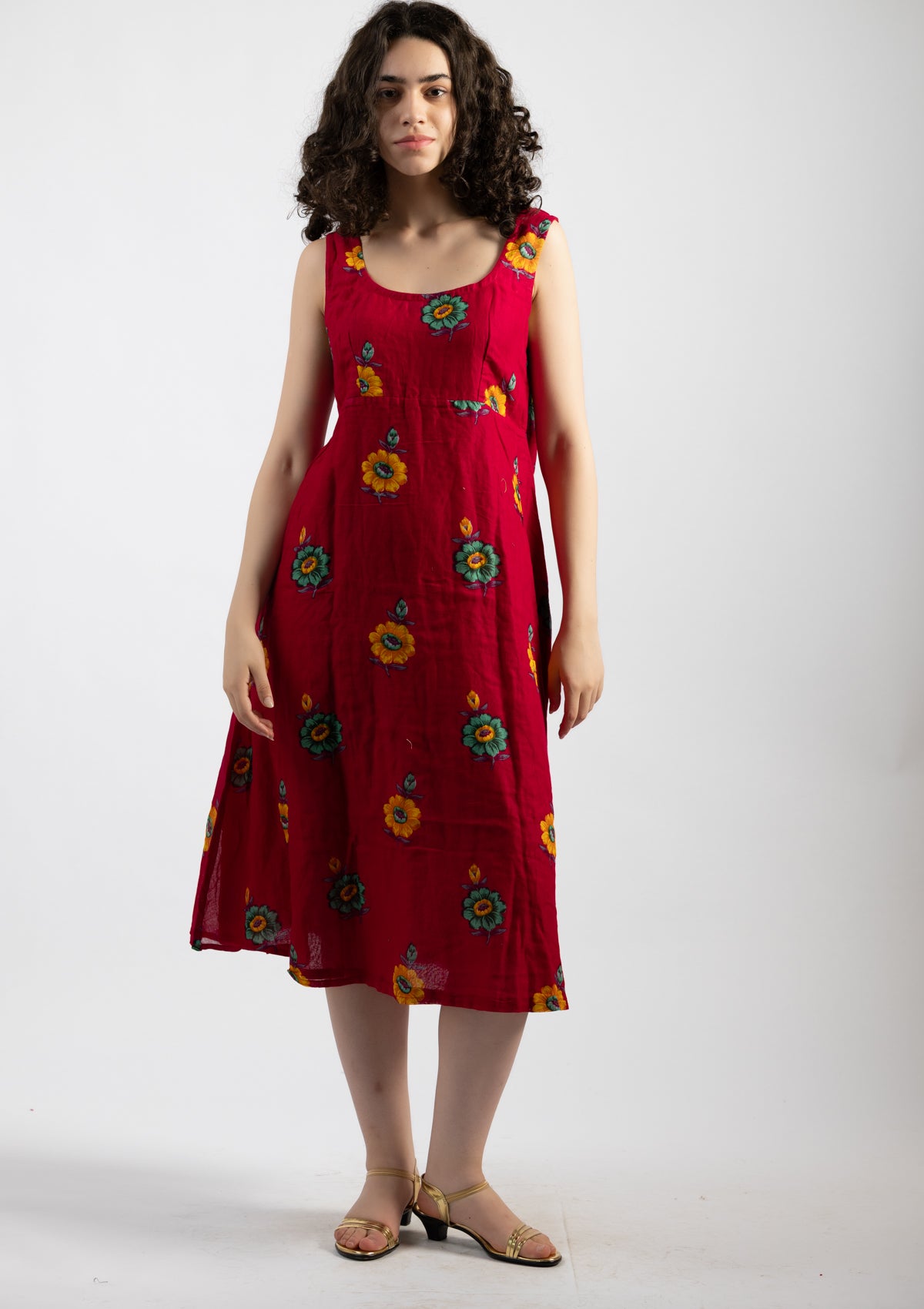 Ember Printed Cotton Dress - Size Extra Large