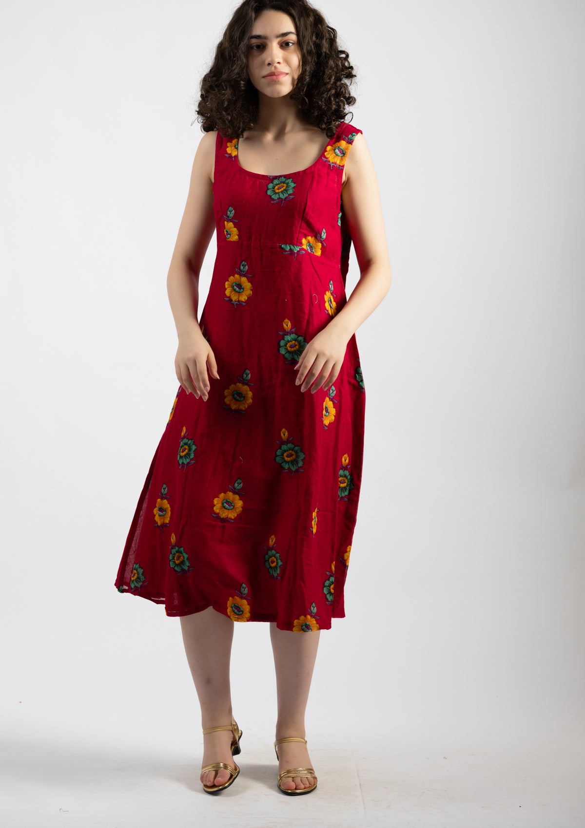Ember Printed Cotton Dress - Size Extra Large