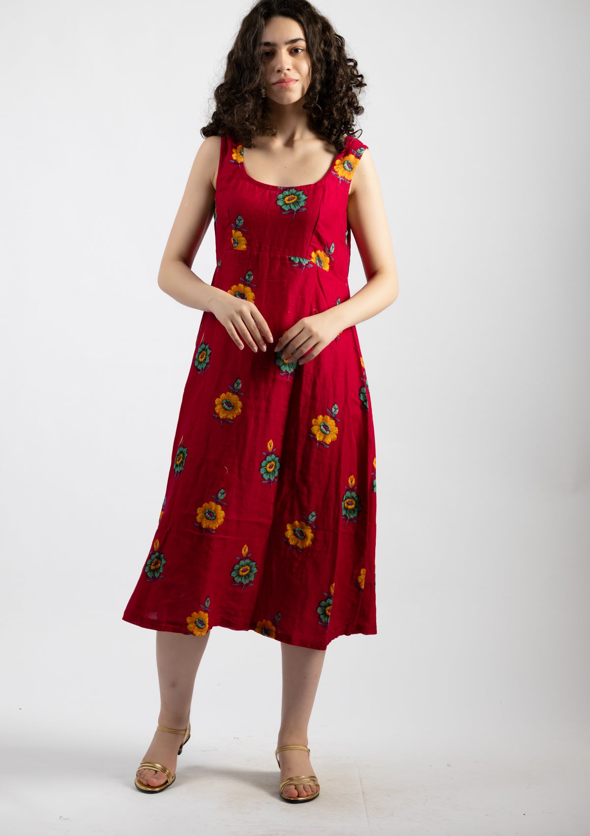 Ember Printed Cotton Dress - Size Extra Large