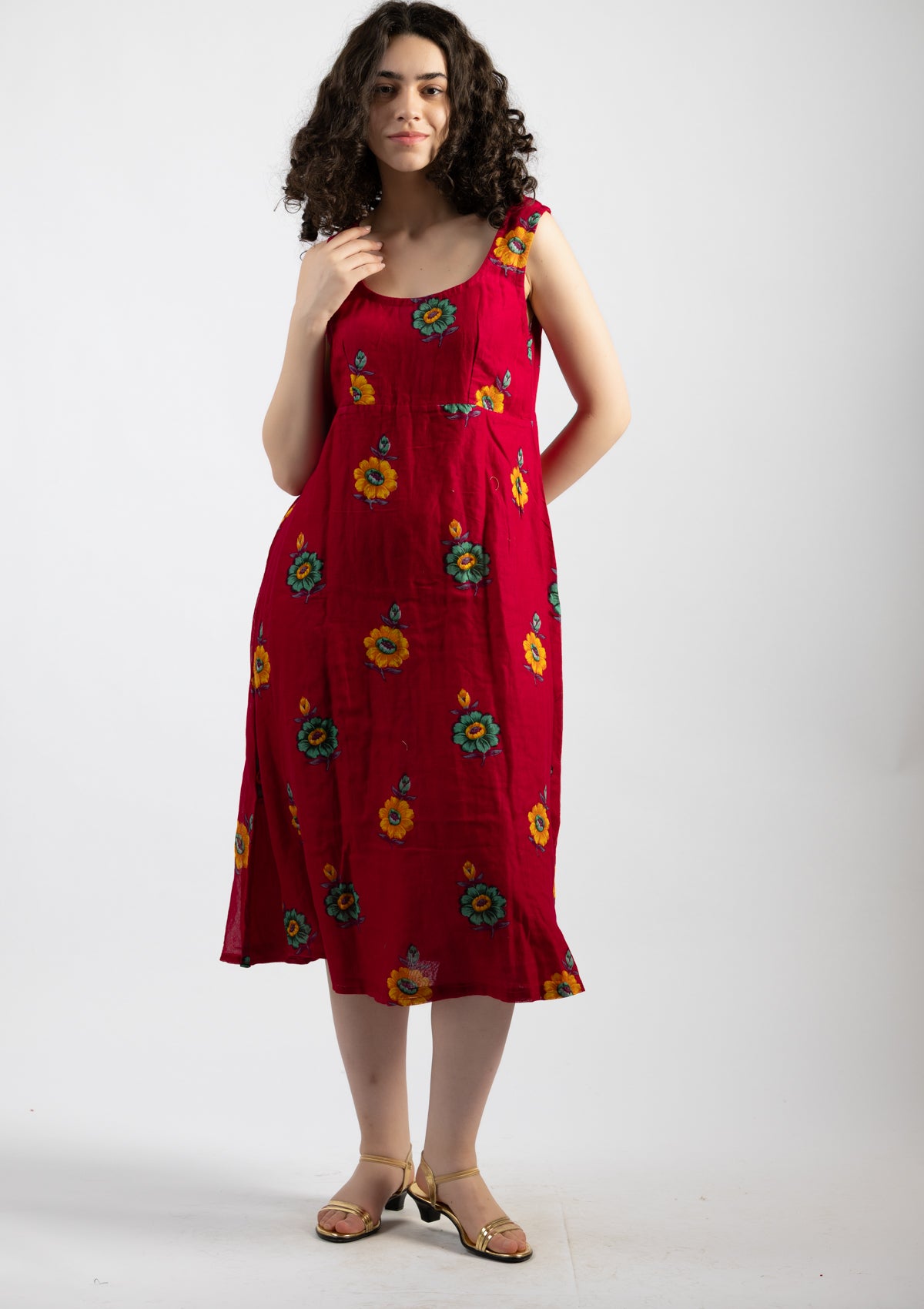 Ember Printed Cotton Dress - Size Extra Large