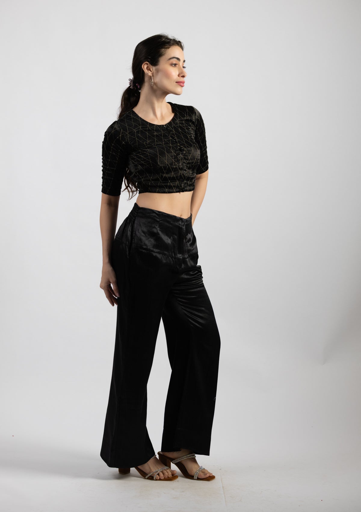 Black Vogue Mashru Trousers - Size Medium