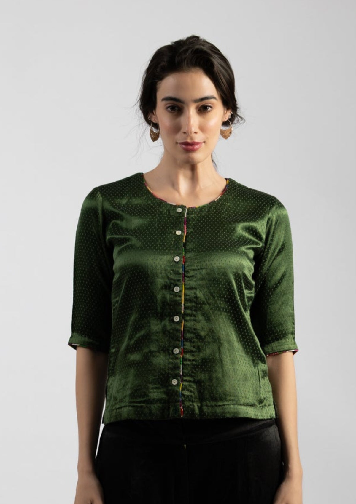 Kiko Green Mashru Top - Size Small