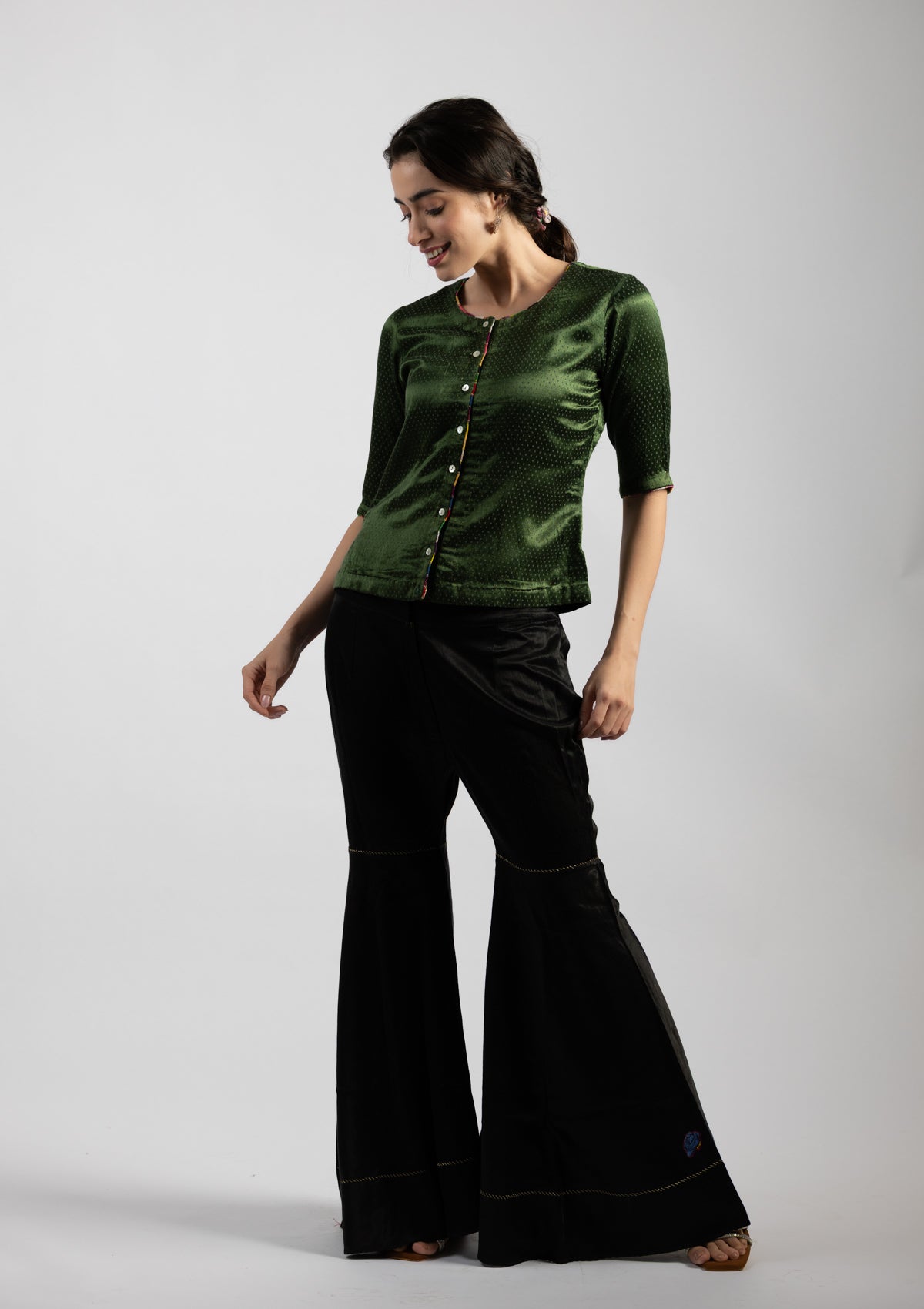 Kiko Green Mashru Top - Size Small