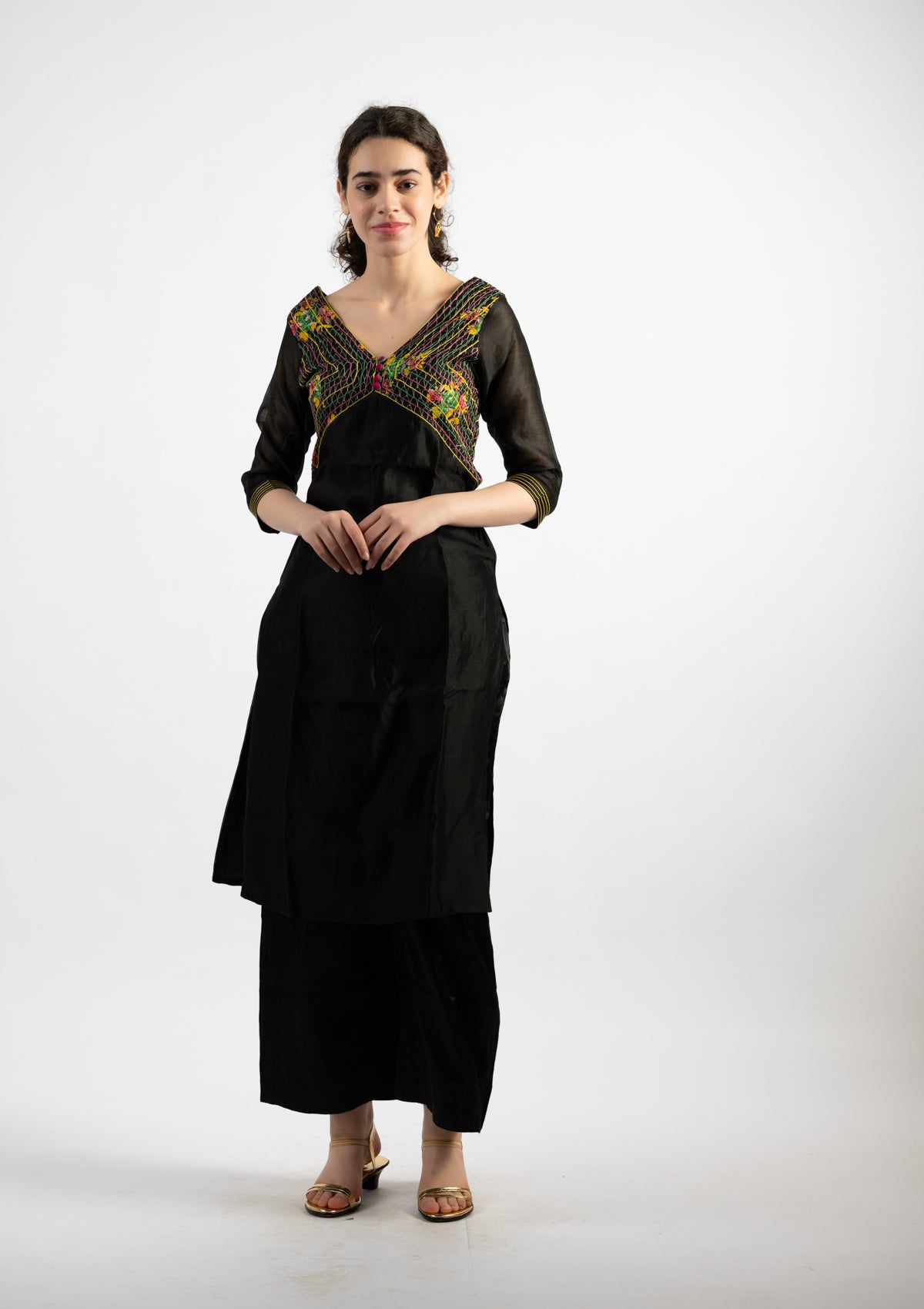 Rumi Black Kurta - Size Small