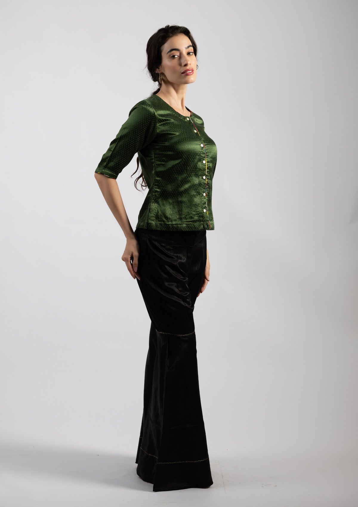 Kiko Green Mashru Top - Size Small