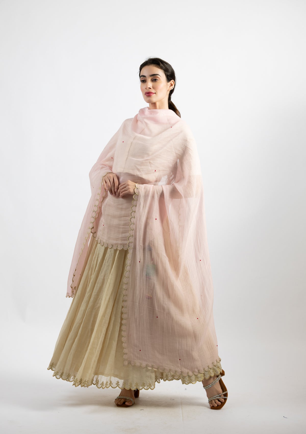 Blush Pink Chanderi Dupatta