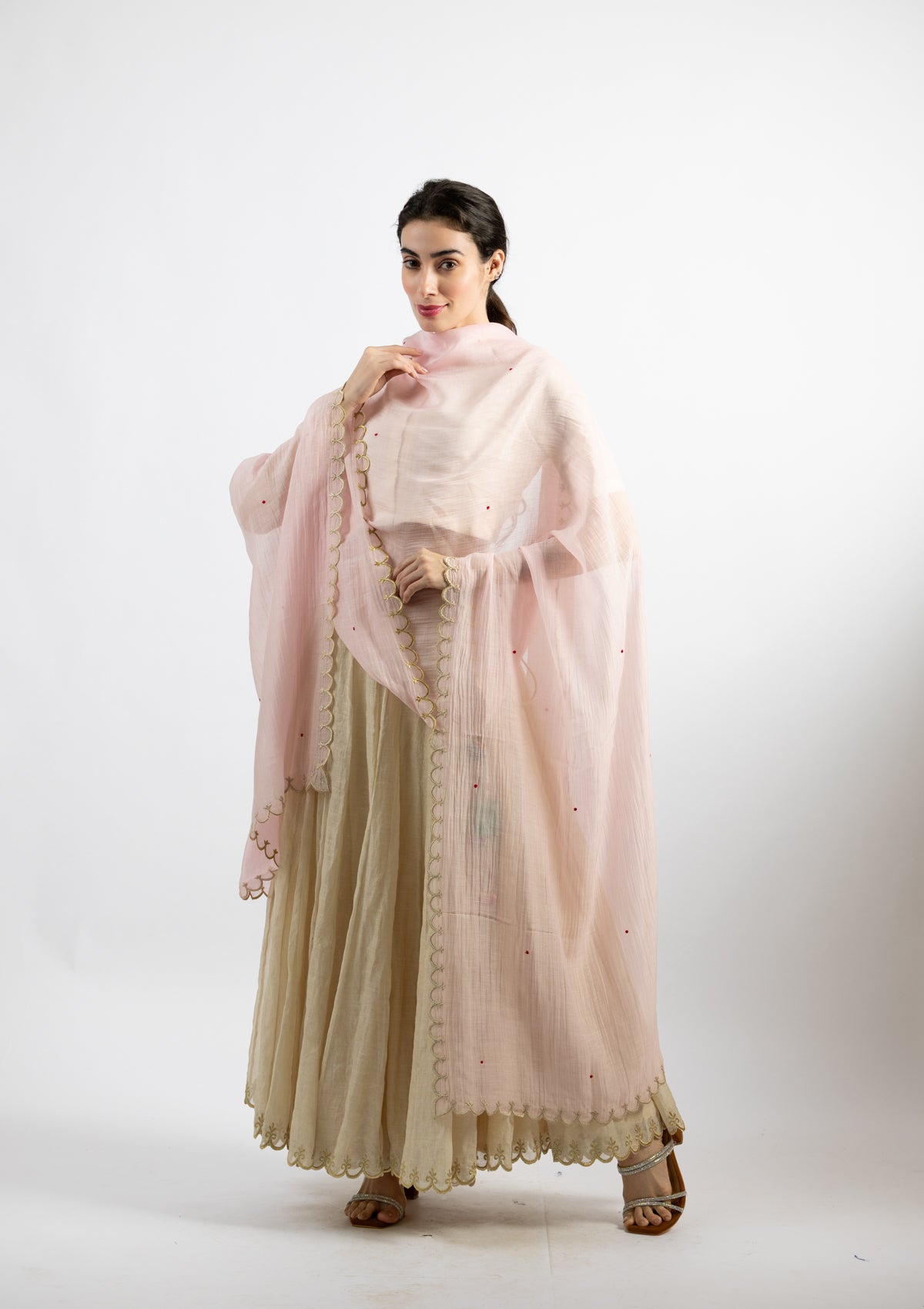 Blush Pink Chanderi Dupatta